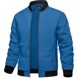 Men's Lightweight Stylish Casual Winter #11 Blue Green Bomber Jacket Coats
